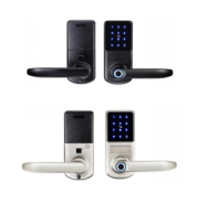 Tuya WiFi BLE Door Lock IP65, Fingerprint, Mobile App Access, Single Latch, Aluminum Alloy Panel, Black or White Finish